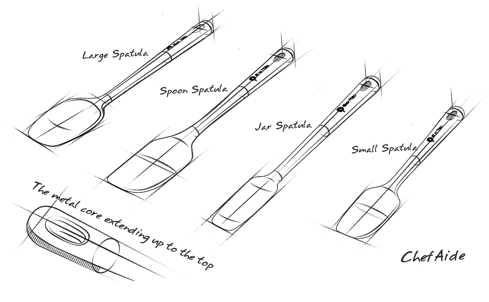 5 Pieces Silicone Spatula Set