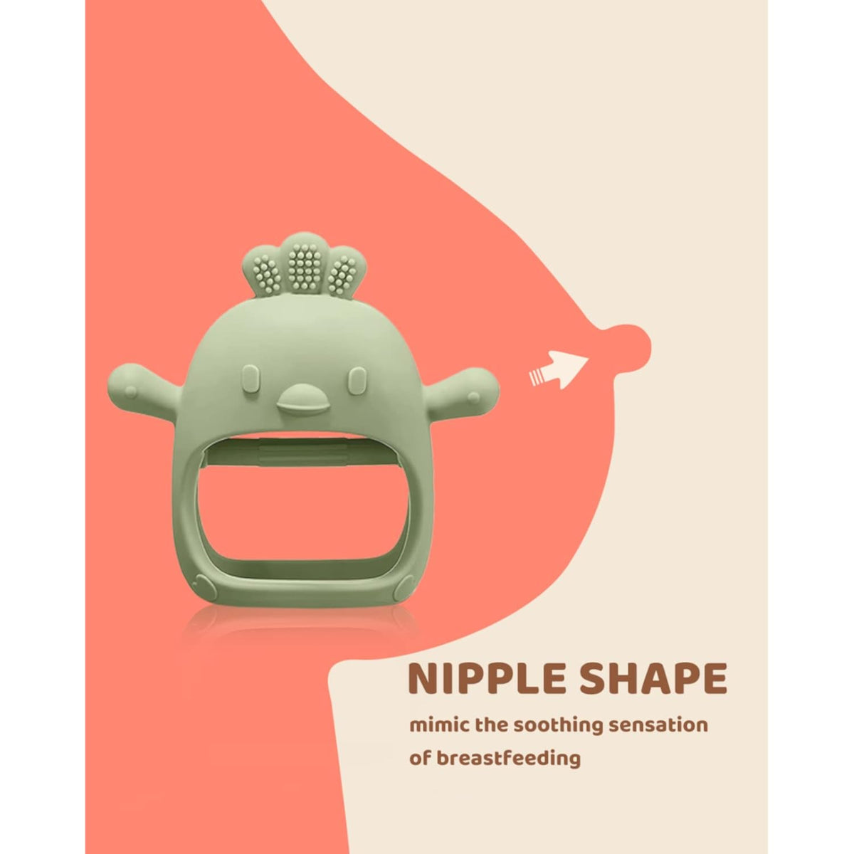 Baby Teething Toy Silicone Teething Mitten for Babies Over 3 Months