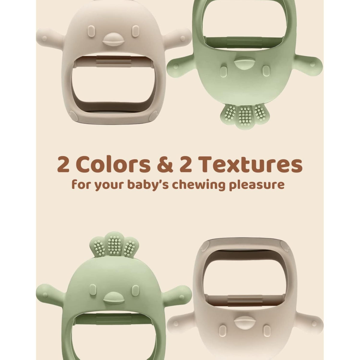 Baby Teething Toy Silicone Teething Mitten for Babies Over 3 Months