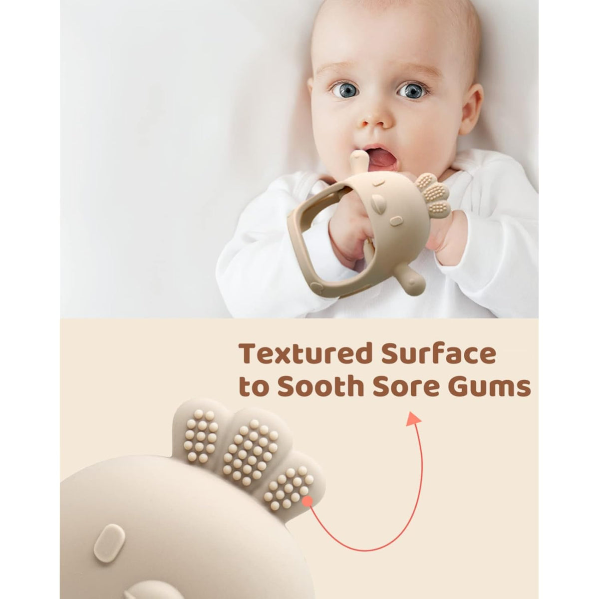 Baby Teething Toy Silicone Teething Mitten for Babies Over 3 Months