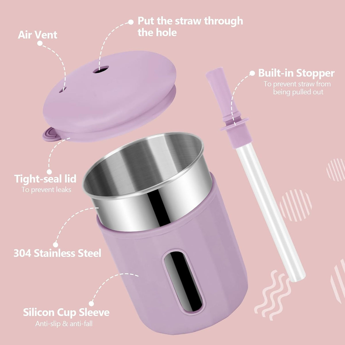 Kids Cups with Straws and Lids