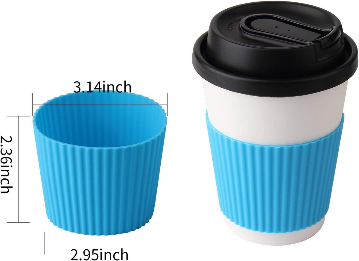 Silicone Nonslip Coffee Cup Sleeves – 5 Pack – product detail 3