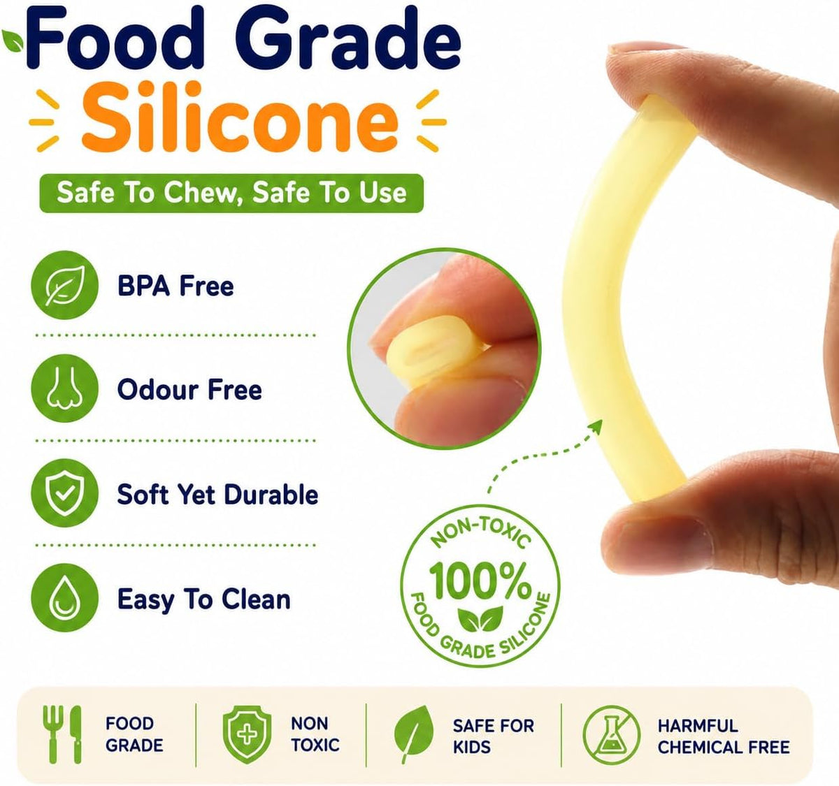 Silicone Chewable Pencil Toppers, 20 Pack,
