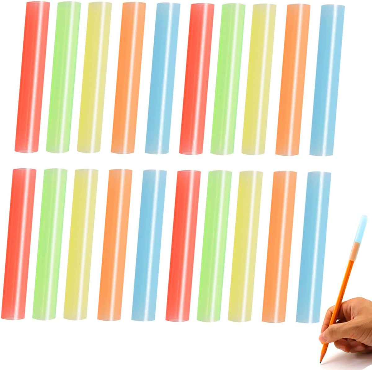 Silicone Chewable Pencil Toppers, 20 Pack,