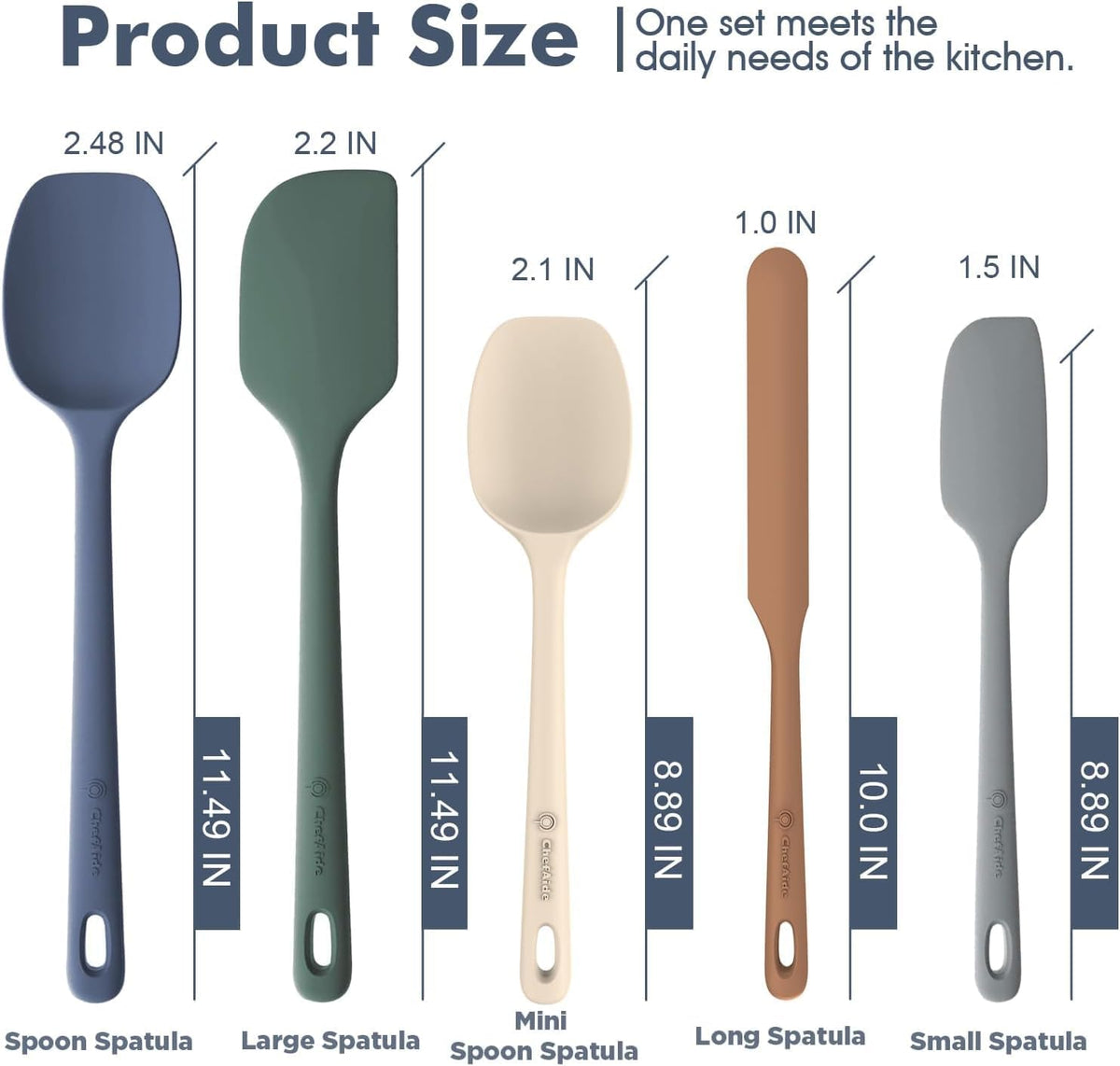 5 Pieces Silicone Spatula Set
