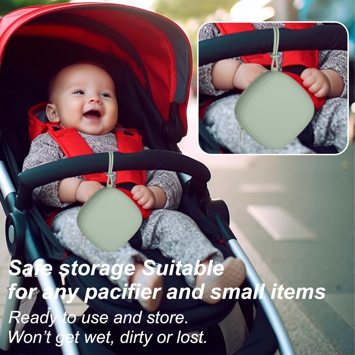 2 Pack Silicone Pacifier Holder Case