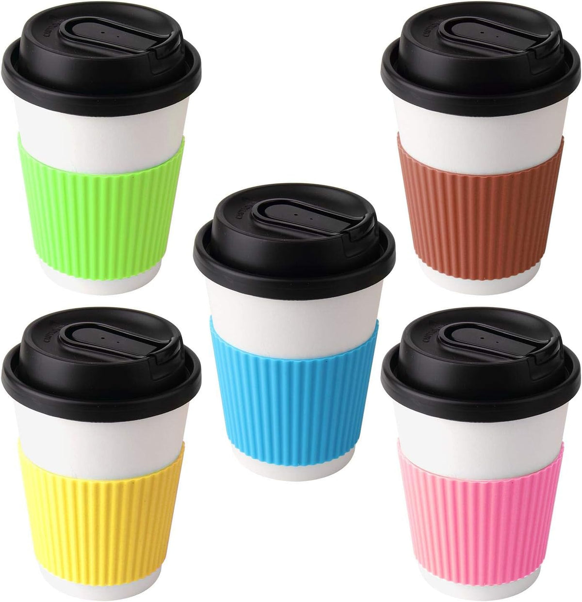 Silicone Nonslip Coffee Cup Sleeves – 5 Pack – product detail 2
