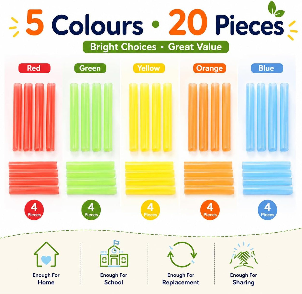 Silicone Chewable Pencil Toppers, 20 Pack,