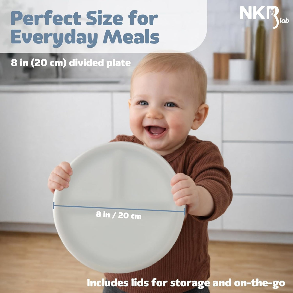 Stainless Steel Toddler Plates with Suction – 4 Pack