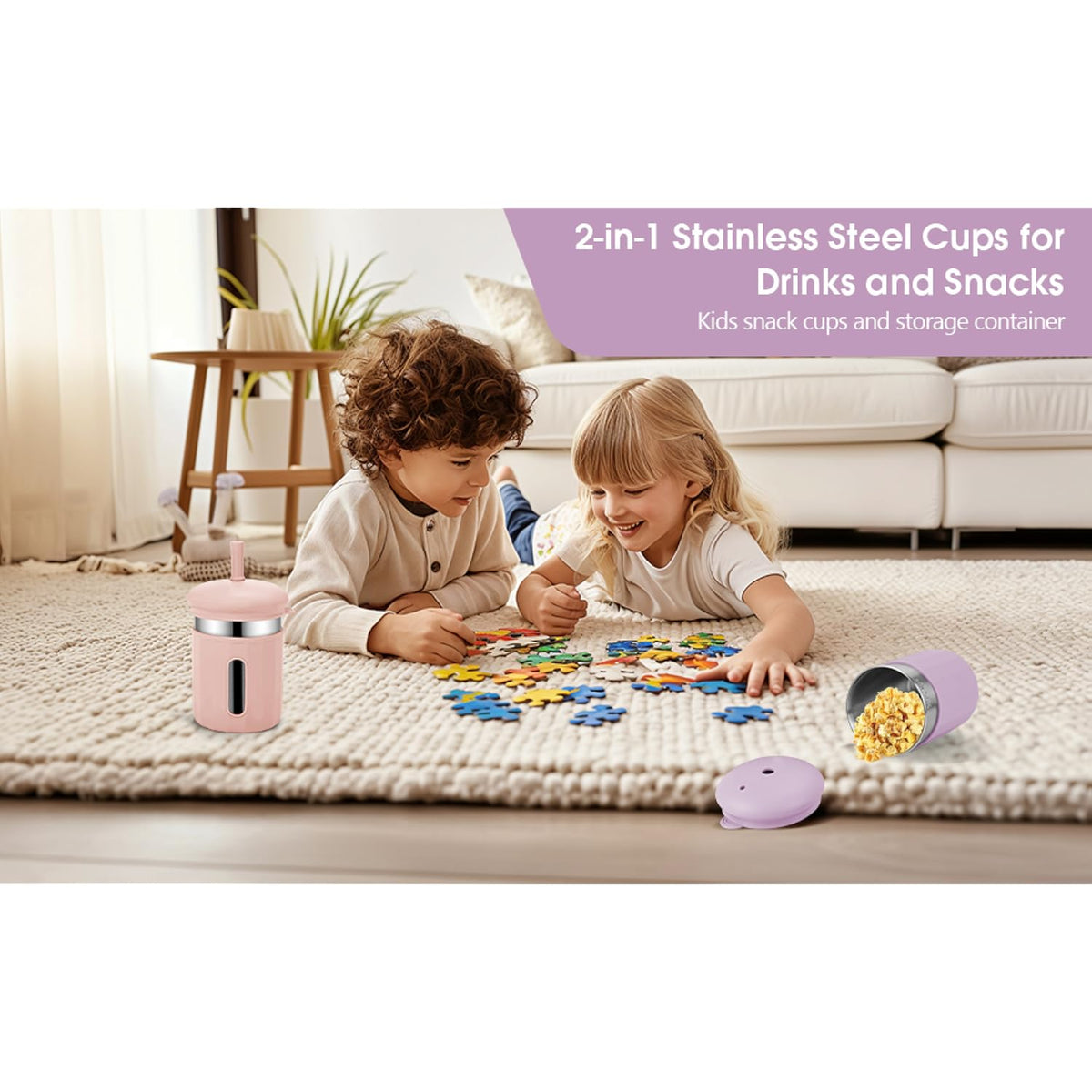 Kids Cups with Straws and Lids