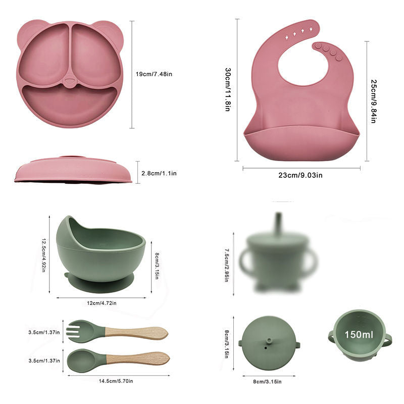 Silicone Dinner Plate Baby Tableware Set