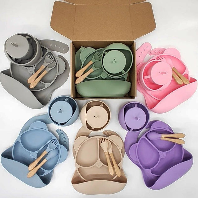 Silicone Dinner Plate Baby Tableware Set