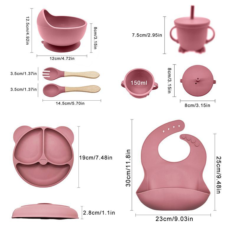 Silicone Dinner Plate Baby Tableware Set