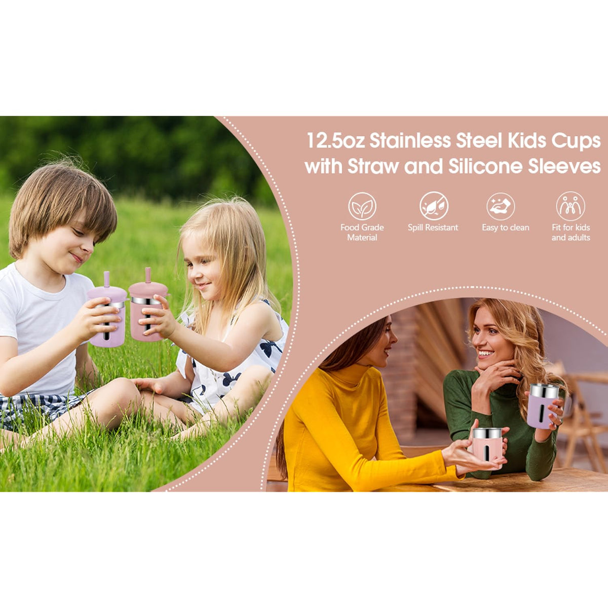 Kids Cups with Straws and Lids