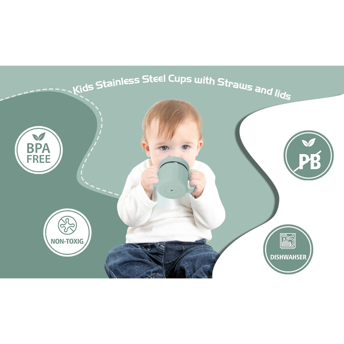 Upgrade Stainless Steel Baby Sippy Cups