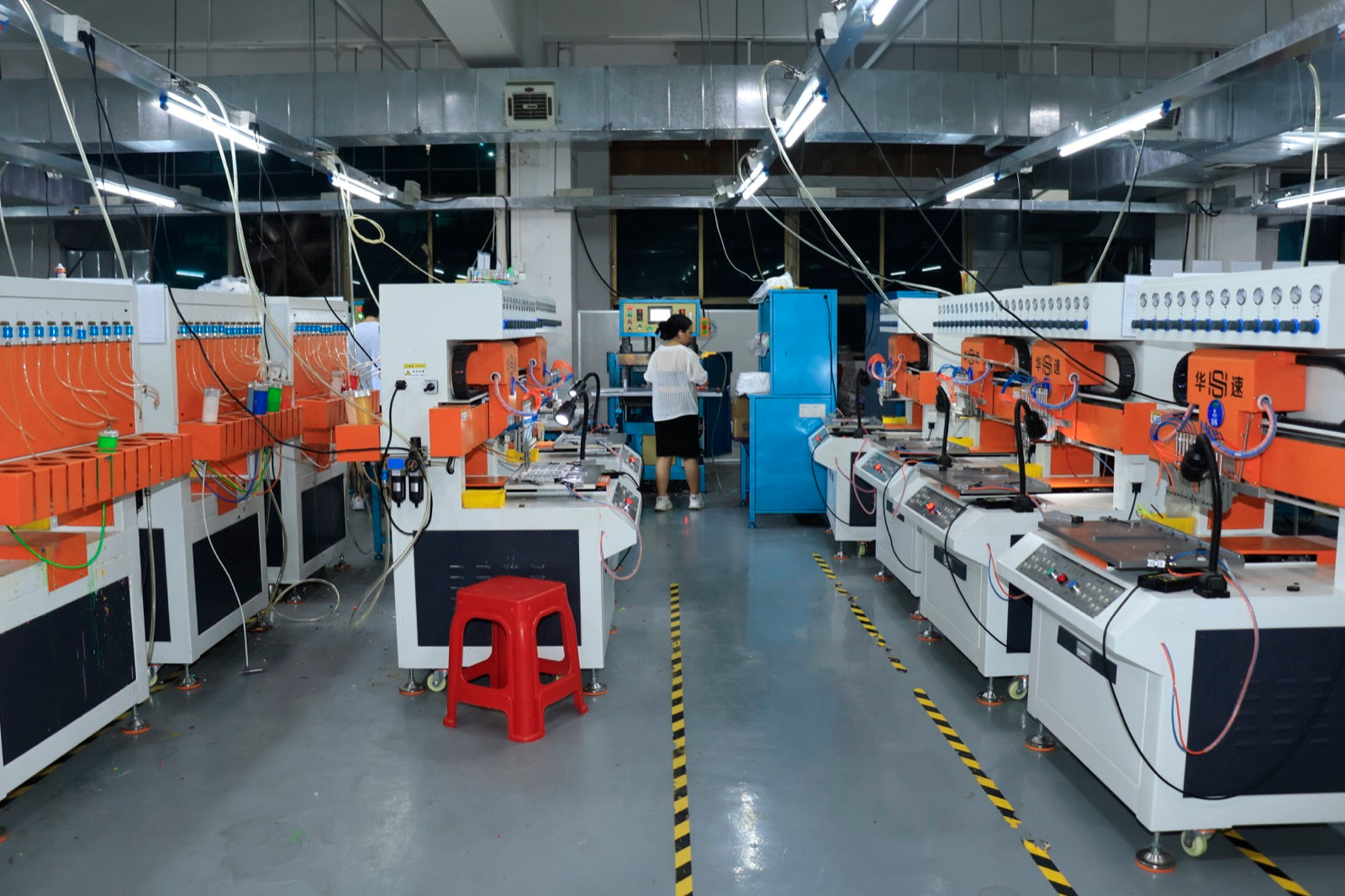 Silicone factory workshop with production equipment